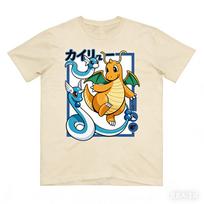 Pokémon Dratini Evolution Printed Pure Cotton Tshirt for Men and Women SpringSummer New Collection Fashion Short Sleeved Shirt 4XL