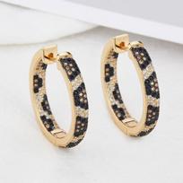 Leopard-pattern Zircon Ear Cuffs with Various Fashionable Stud Earrings EA05-10