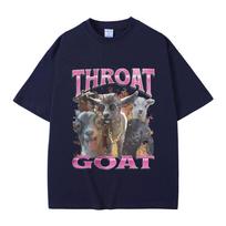 Throat Goat Funny Goat Meme Tshirt Unisex Women S Retro Hip Hop Graphic Tee Yk Streetwear Casual Cotton Short Sleeve Tops S