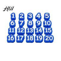Reusable Pencil Stubs 1-20 20 Pcs Numbered Toppers, Classroom Organization Labels Daily Tracking Supplies for Teachers, Markers Clip Charm Supply mėlyna