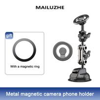 New Black ABS Adjustable Car Magnetic Phone Holder with Large Suction Cup Charger for 4-7 Inch Phones Dashboard/Windshield Use