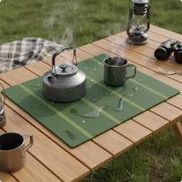 Foldable Silicone Mat Easy to Clean Folding Table Versatile Waterproof Pad for Picnic, armijos žalia spalva
