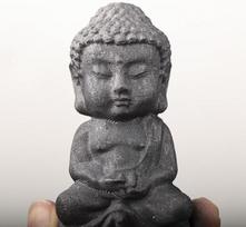 Natural Ink Stone Baby Buddha Ornament Ore Mascot Tea Pet Black Buddha Statue Tea Pet (as the picture,Mini - Less than 4")