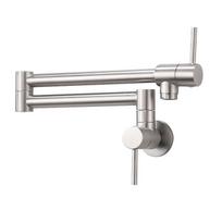 304 šlifuoto nerūdijančio plieno įmontuojamas sulankstomas virtuvės kriauklė su universaliu pasukamu vieno šalto vandens maišytuvu, vonios praustuvo čiaupas (as the picture,Stainless Steel)