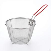 Steel Frying Basket Handle, Easy Clean Stainless Fryer for Serving Fries, 304 18cm