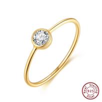 ORSA JEWELS 925 Sterling Silver Minimalism AAAA Zircon Stacking Rings for Women Simple Finger Rings Birthday Jewelry Gift APR26 5