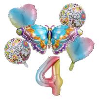 Butterfly Number Balloon Happy-Birthday Decorations for Baby Shower Wedding