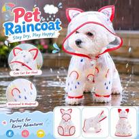Dog Raincoat, Pet Four-Leg One-Piece Rain Jacket, Outdoor Walking Coat with Reflective Strips for Small Medium Dogs XS raudona
