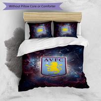 Aston Villa Football Printed 3 Pieces Bedding Set, Comfortable Skin Friendly Bedroom Duvet Cover Set 135cm*200cm