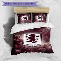 Aston Villa Football Printed 3 Pieces Bedding Set, Comfortable Skin Friendly Bedroom Duvet Cover Set 135cm*200cm