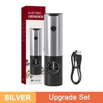 1/2PCS Stainless Steel Electric Salt and Pepper Grinder with Charging Base Automatic Rechargeable Pepper Mill Salt Spice Grinder 1Pc juoda