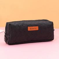 Vienspalvis didelės talpos medvilninis penalas studentams Black houndstooth juoda