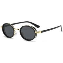 Trendy Metal Frame Oval Sunglasses Hip-Hop Uv400 Small Frame Sun Glasses Punk Shades For Women Men