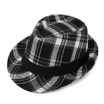 Plaid Jazz Hat Men's Spring Autumn Winter British Retro Curled Gentleman's Hat Middle-aged and Elderly Small Topper Hat pilka spalva