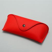 New Colored Buckle Glasses Box Soft Bag Glasses Bag Small Lychee Buckle Glasses Boxs Pressure Resistant Sunglasses Boxs raudona