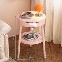 Sofa Side Coffee Shop Creative Cream Style Coffee Table Movable Living Room Bedside Table with Storage Tea Table Decoration rožinė