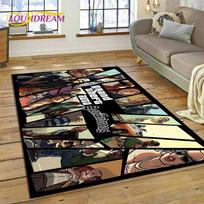 3D GTA Game Grand Theft Auto Gamer Carpet Rug for Bedroom Living Room Home Sofa Decoration,Children Game Large Decor Floor Mat 40x60cm( 15x23in )