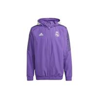 Adidas Real Madrid AW Spalvų Blokų Gobtuvėlis Unisex Vėjui Atsparus Ilgomis Rankovėmis Viršutinis Drabužis Ryškiai Violetinis HT8796 S