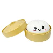 Stock In White Dumpling Steamer Bun Ornament Slow Rising Soft Pinch Decompression Office Home Decor Adults Gift beige