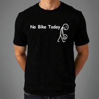 No Bike Today T-shirt Funny Sad Stickman Riding Lovers Track Top Men's Tee M