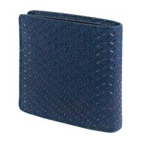 Inden Bill Compartment Coin Navy Blue with Black Gourd [Inden-ya] Bi-fold Wallet, S, Box-type Purse, Deerskin, Lacquer, Pattern, 2008-04-007