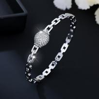 Fashionable and Luxurious Micro-paved Zircon Women's Simple and High-end Versatile Bracelet One Size(16-22CM)