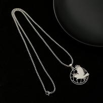 Volleyball Boy Same Necklace Karasuno High School Titanium Steel Pendant Sweater Chain 60CM
