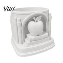Smooth Lines Pencil Holder 3D Printed Apples Pen Roman Arch Design PLA Desk Organizer for Unique Book Pencils Markers Creative Gift Teachers Students balta