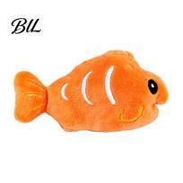 Plush Fish Cat Toy with Catnip Soft Chew Crinkle Shape Stuffed for Cats Indoor Kittens Teething Hunting Instinct oranžinė