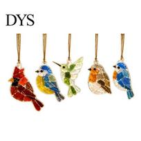 Gift Decorations for Friends 5Pcs Acrylic Suncatcher Window Hangings, Sea Glass Collage Kit with Birds Farm Animals Marine Pre-made Pendants Bird