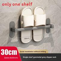 Modern Minimalist Wallmounted Bathroom Shoe Rack With Water Drainage For Home Organization Gray 30cm