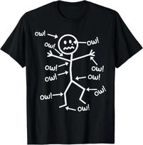 Ow Ow Ow Funny Scream Character Graphic Tee Unisex T-Shirt XL
