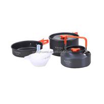 YOUQI New Portable 2-3 Person Folding Camping Pot Pan Camping Cookware Set