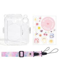 Transparent Hard Camera Case For Fujifilm Instax Mini 12 Anti Scratch Protective Shell Cute Decor Stickers Instant Camera Protector Accessory