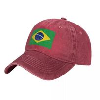 Brazil Flag Denim Baseball Cap Brazilian Tennis Trucker Hat Summer Casual Unisex Cool Casual Baseball Caps One Size