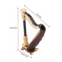 2pcs Wooden Wooden Harp Replica Storage Box Included Decorative Harp Model  Office Display