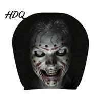 Washable Headrest Cover Ghost Face Car Covers Scary Seat Playful Accessories Protector Universal Stretchy Accessory for Most Cars Cartoon 1pc