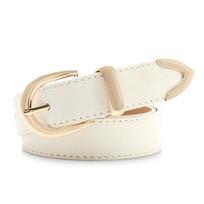 Punk PU Leather Belt Metal Trousers Belt Cool Women Waistband  Jeans Accessories balta