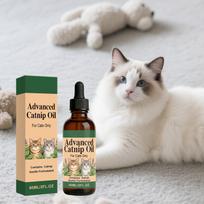 Pažangus kačių mėtų aliejus 60 ml Tik katėms Sudėtyje yra natūralaus kačių mėtų ekstrakto Švelni formulė Lašintuvas gyvūnams One Size balta