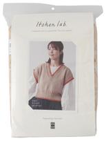Raw Wool Knitting Kit Striped Vest #18-9 V-Neck (Camel)