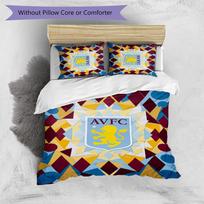 Aston Villa Football Printed 3 Pieces Bedding Set, Comfortable Skin Friendly Bedroom Duvet Cover Set 135cm*200cm
