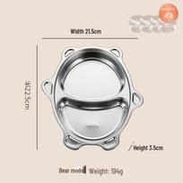 316 nerūdijančio plieno vaikų maisto padėklas su skyreliais: Mielas animacinis stalo indų rinkinys namams ir darželiui Bear model with suction cup