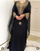 Naujas stilingas marokietiškas kaftanas Georgette švarkas Suknelė Islamo kaftanas Dubajus XS juoda