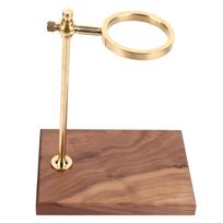 Wooden Brass Coffee Filter Holder Drip Filter Cup Rack Stand Accessories for Coffee Making