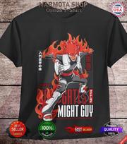Might Guy marškinėliai Naruto Shippuden Maito Gai Unisex Anime T-shirt Visų dydžių Lee 3XL