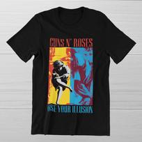 GUNS N ROSES Use Your Illusion  Heavy Metal Hard Rock Band on Quality Tee Unisex T-Shirt L