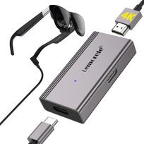 HDMI to USB C Conversion Adapter Hub for Xreal One Air Pro 2 AR Smart Glasses HDMI Monitor Extension Adapter Xreal Adapter AR Smart Glasses RayNeo Air pilka spalva