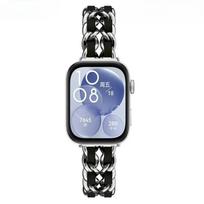 Metal Link Bracelet Strap For Huawei Watch Fit 4-Fit 3-Fit5 Band Stainless Steel Women Wristband For Huawei Watch Fit 5Pro 4pro Correa Fit 5Pro/5/4Pro/4/3 sidabras/juoda