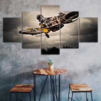 Motokroso Stunt Dviračio Vairuotojas Drobė 5 Dalių Penkių Panelės Spaudinys Modernus Sienos Menas Plakatas Paveikslas Namų Dekoras Dovana Jam Jai 30X40 30X60 30X80CM gray