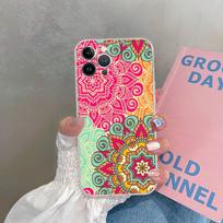 Mandala Painting For iPhone 11 12 13 14 15 16 17 Pro Max Plus 13 Mini Silicone Soft Transparent Back iPhone 15